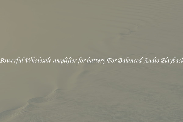 Powerful Wholesale amplifier for battery For Balanced Audio Playback