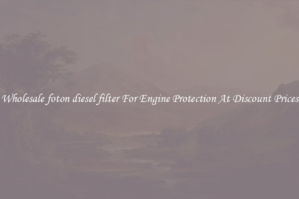 Wholesale foton diesel filter For Engine Protection At Discount Prices