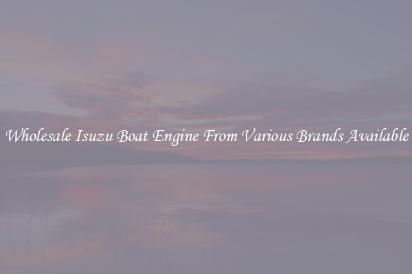 Wholesale Isuzu Boat Engine From Various Brands Available